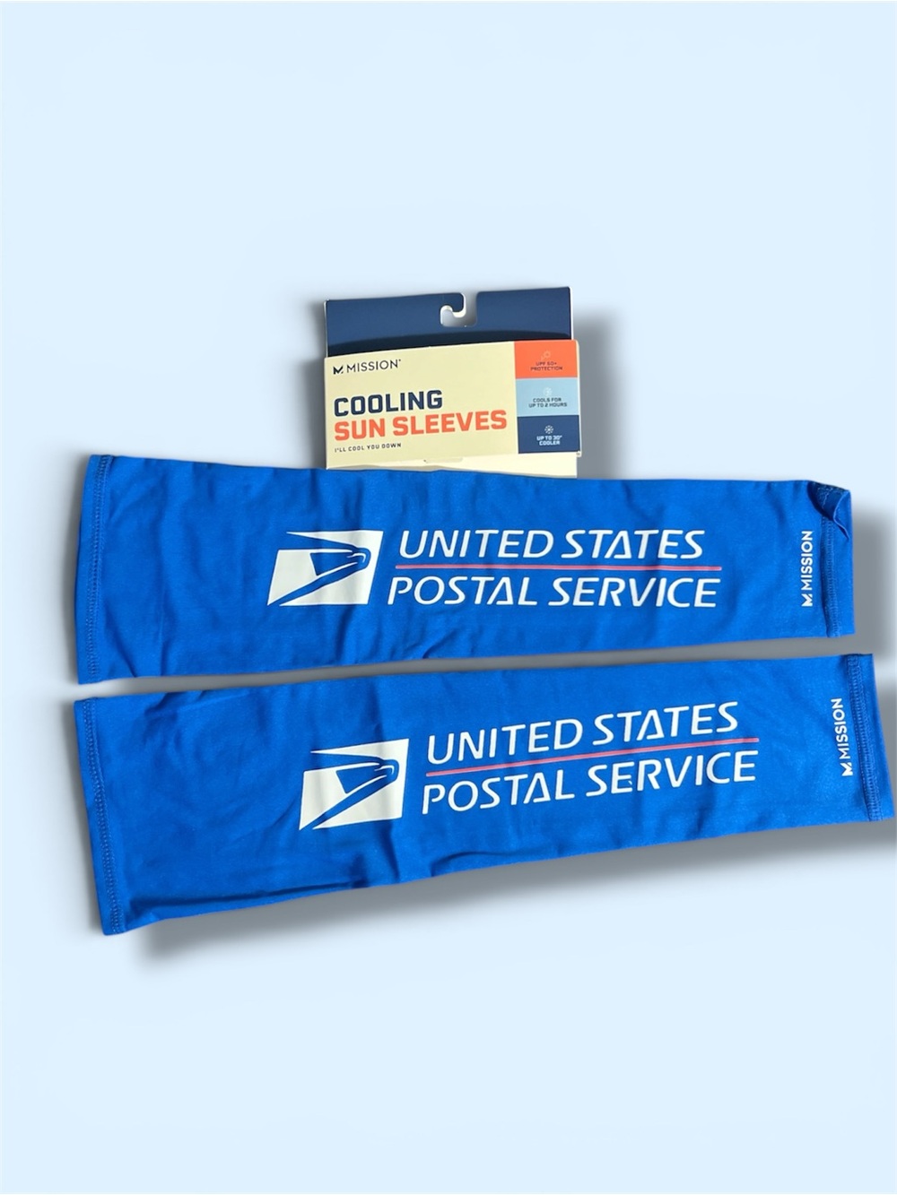 Mission Cooling Sun Sleeves -With United States Postal Service Logo - Blue(Pair)